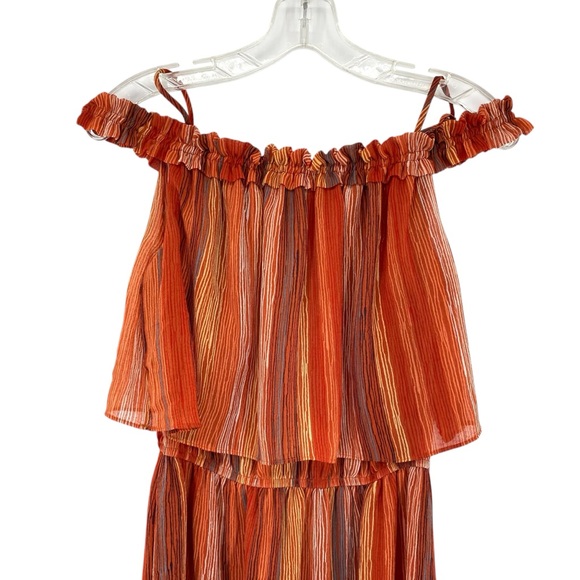 Mossimo Orange Off Shoulder Flowy Midi Dress - Picture 2 of 14